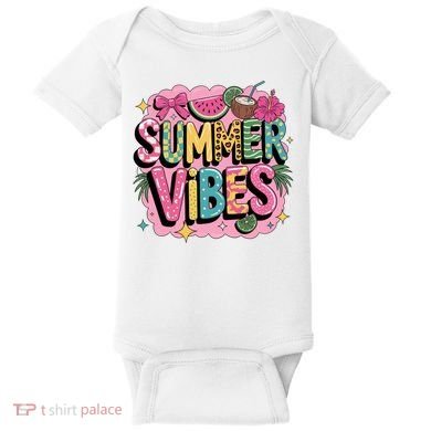 Summer Vibes Couqette Bow Melon Baby Bodysuit