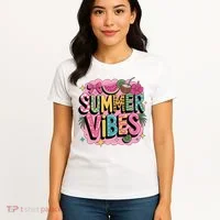 Summer Vibes Couqette Bow Melon Women's T-Shirt thumb 4