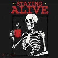Spooky Vibe Coffee Skeleton Halloween Staying Alive Meme Toddler Hoodie thumb 2