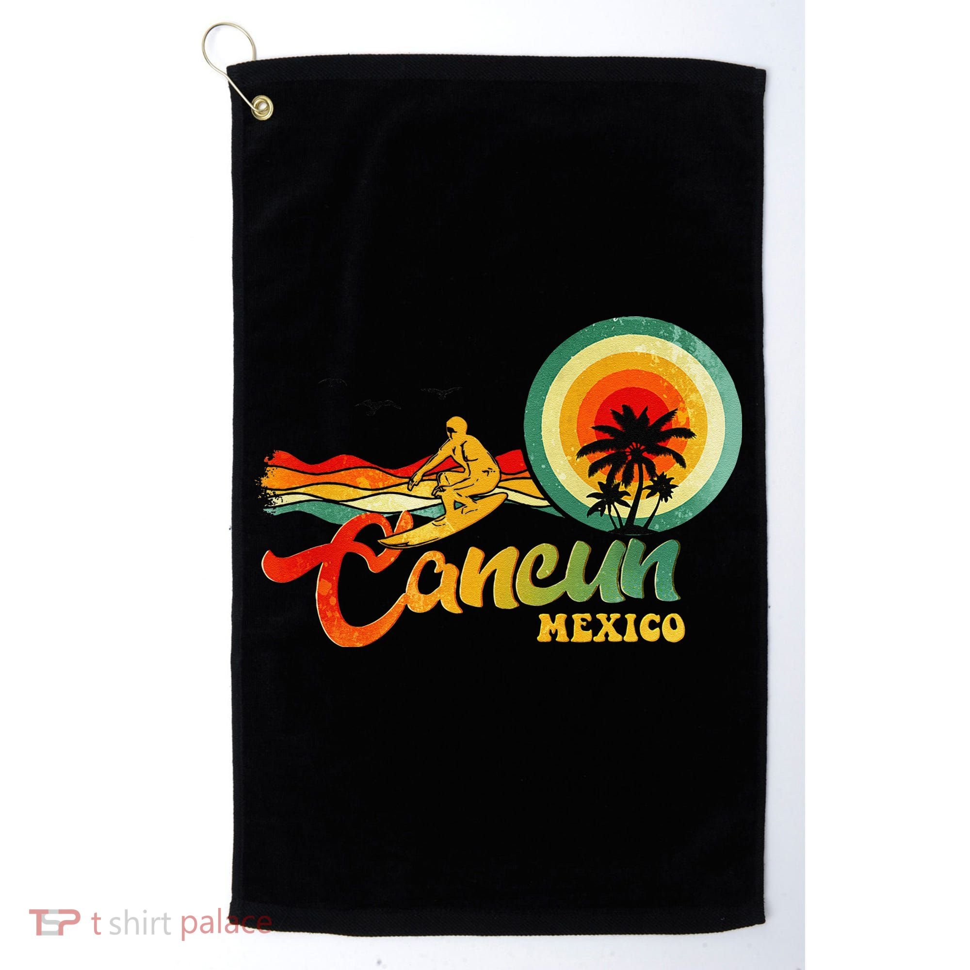Summer Vacation Cancun Mexico Beach Golf Towel