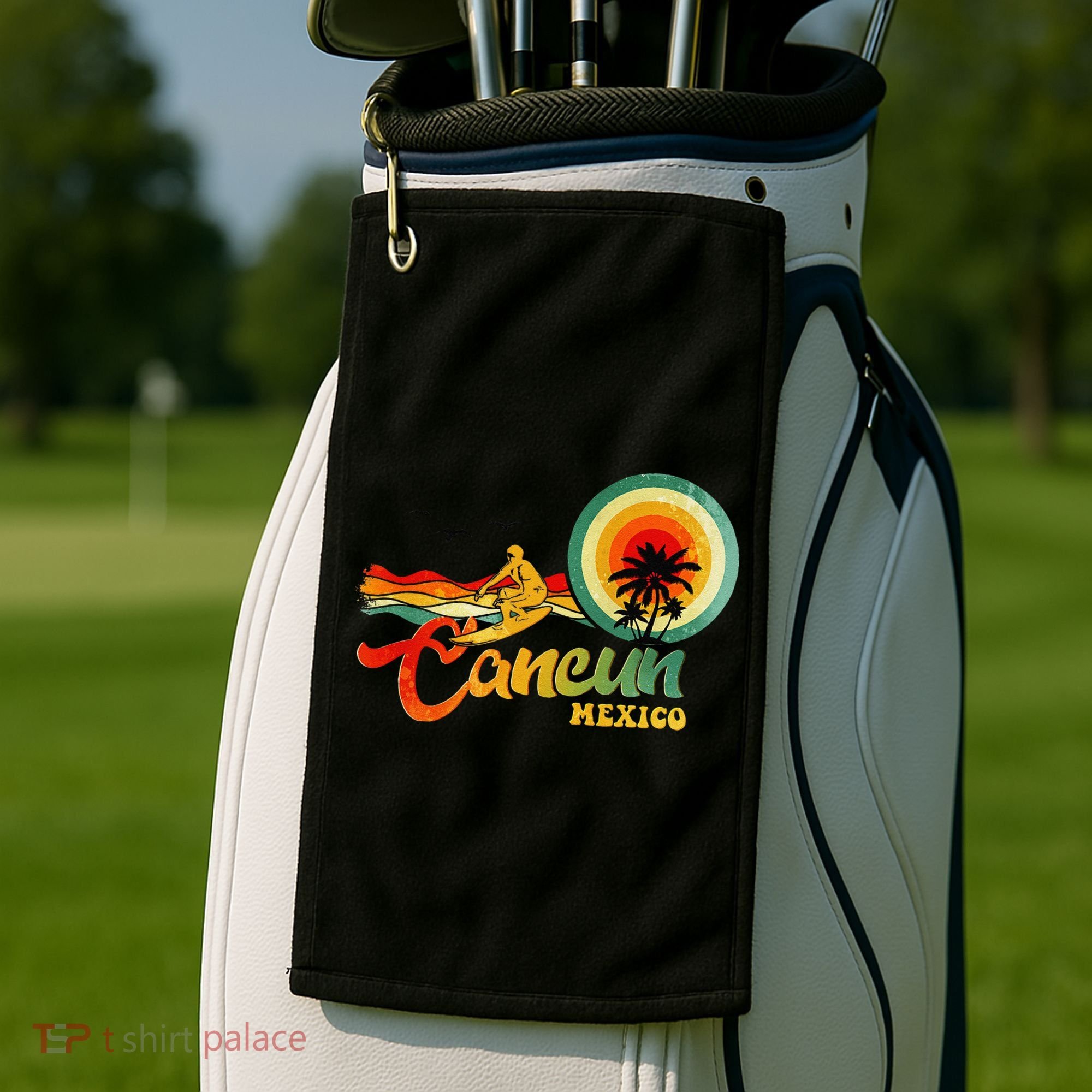 Summer Vacation Cancun Mexico Beach Golf Towel