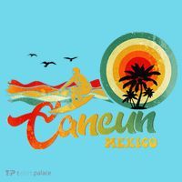 Summer Vacation Cancun Mexico Beach Button thumb 1