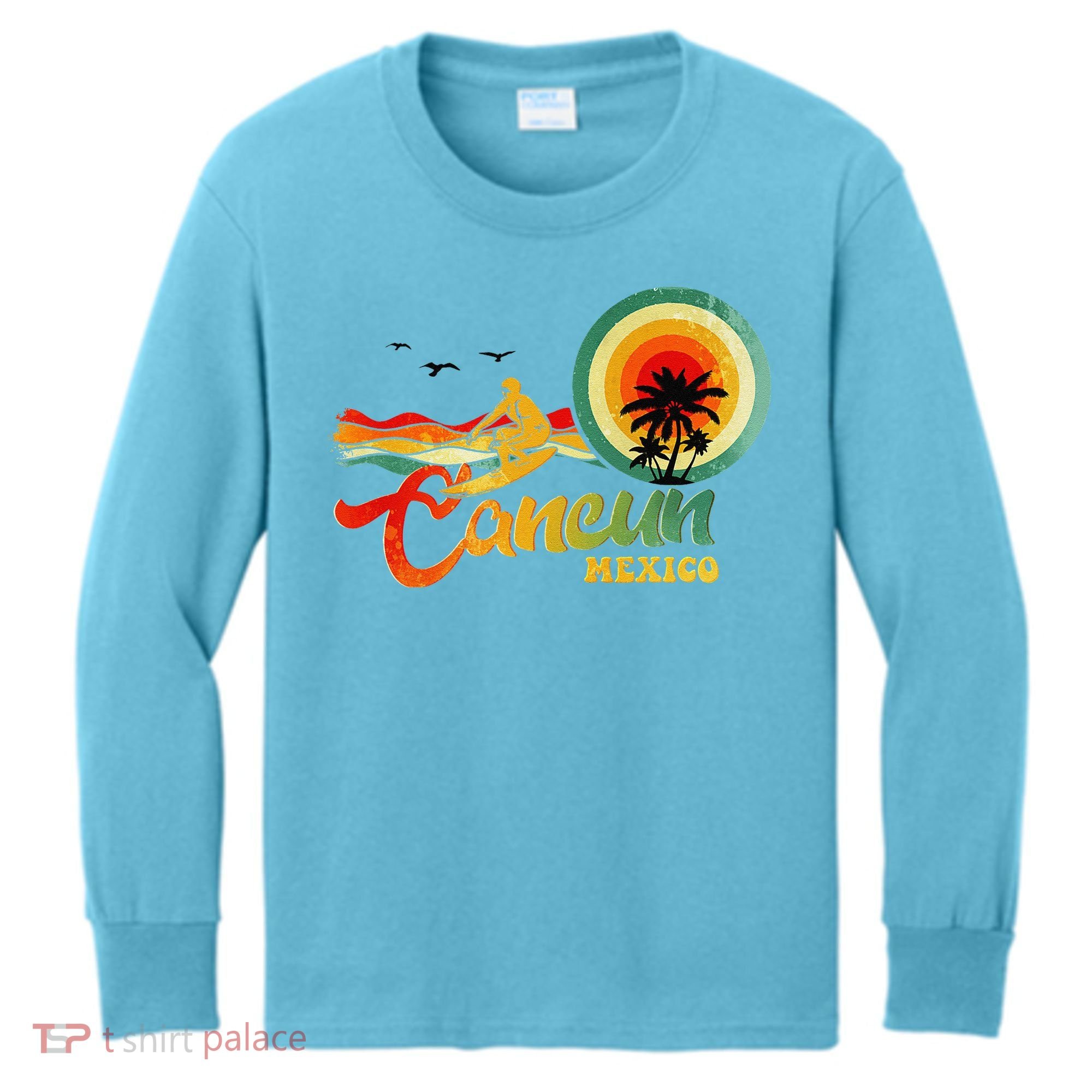 Summer Vacation Cancun Mexico Beach Kids Long Sleeve Shirt