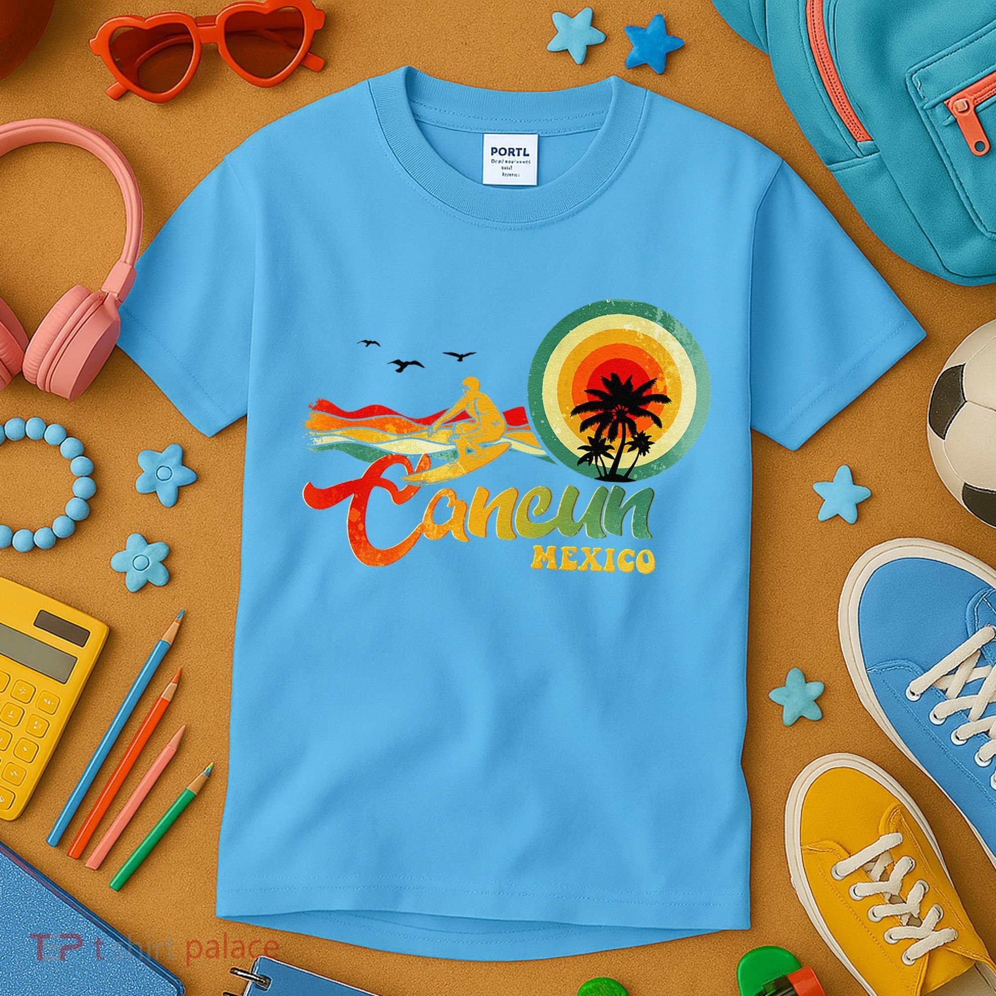 Summer Vacation Cancun Mexico Beach Kids T-Shirt