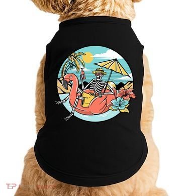 Summer Vibes Chill Vibes Only Hippie Skeleton Doggie Tank