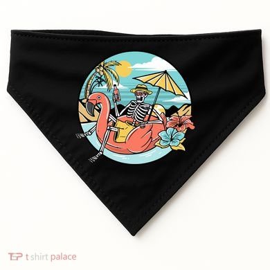 Summer Vibes Chill Vibes Only Hippie Skeleton USA-Made Doggie Bandana