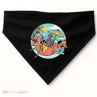Summer Vibes Chill Vibes Only Hippie Skeleton USA-Made Doggie Bandana thumb 0