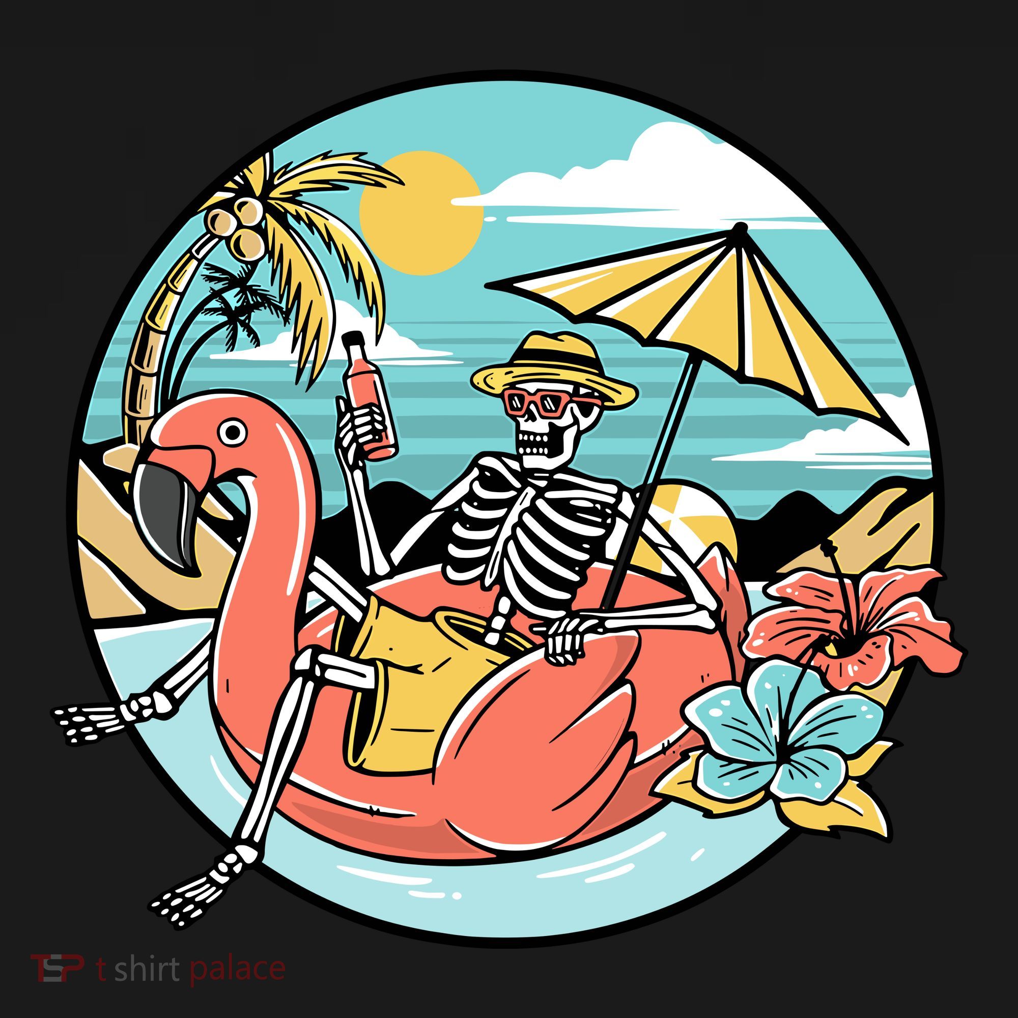 Summer Vibes Chill Vibes Only Hippie Skeleton Apron