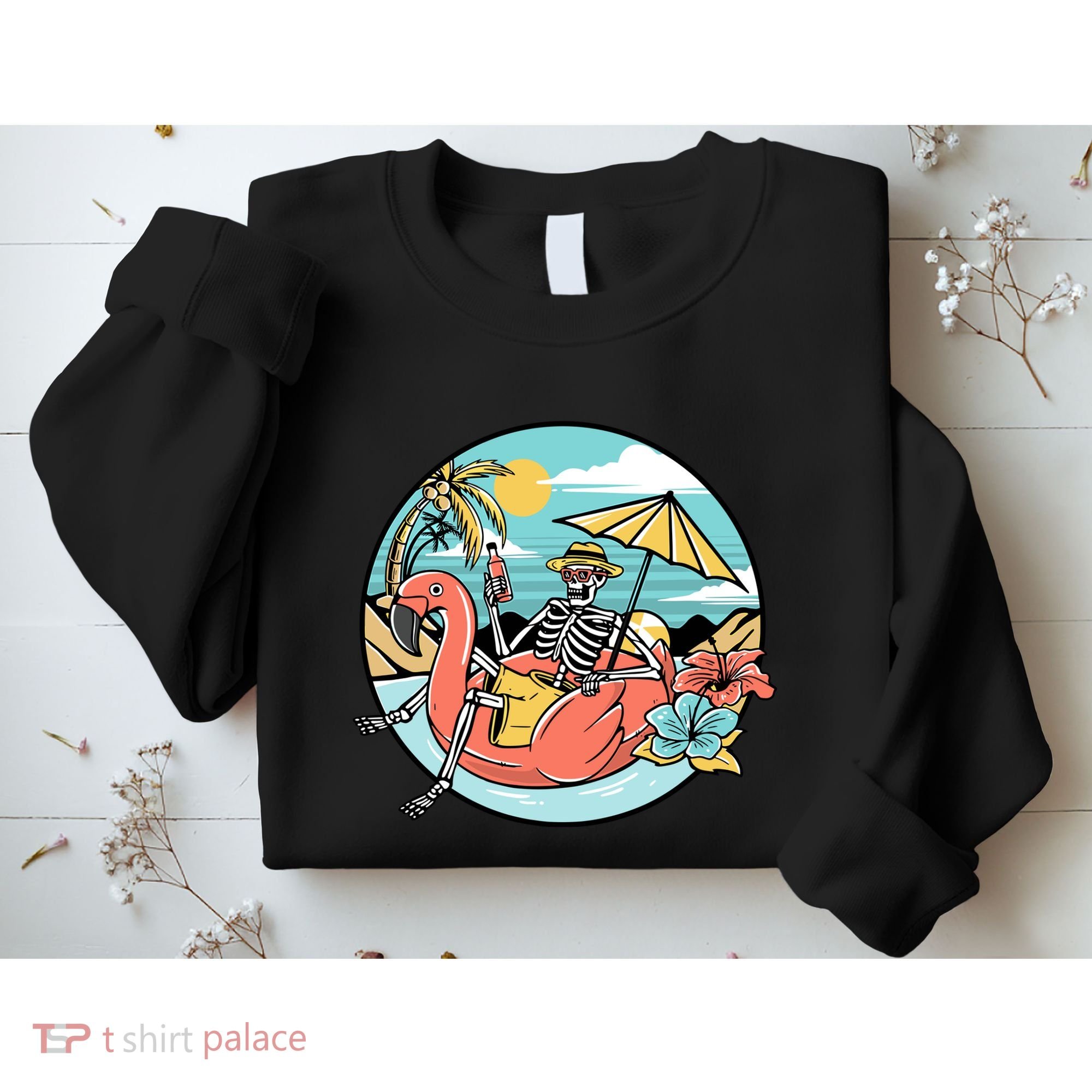 Summer Vibes Chill Vibes Only Hippie Skeleton Sweatshirt