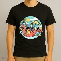 Summer Vibes Chill Vibes Only Hippie Skeleton T-Shirt thumb 3