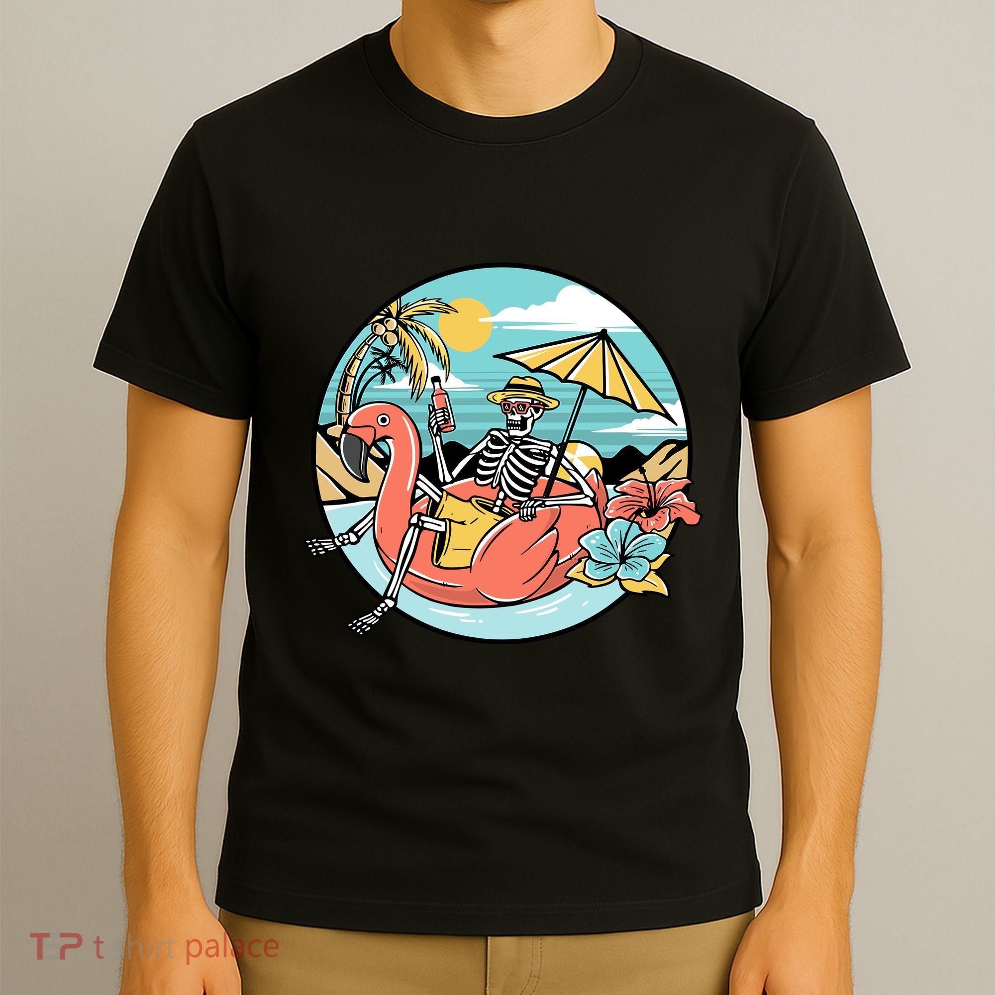 Summer Vibes Chill Vibes Only Hippie Skeleton T-Shirt