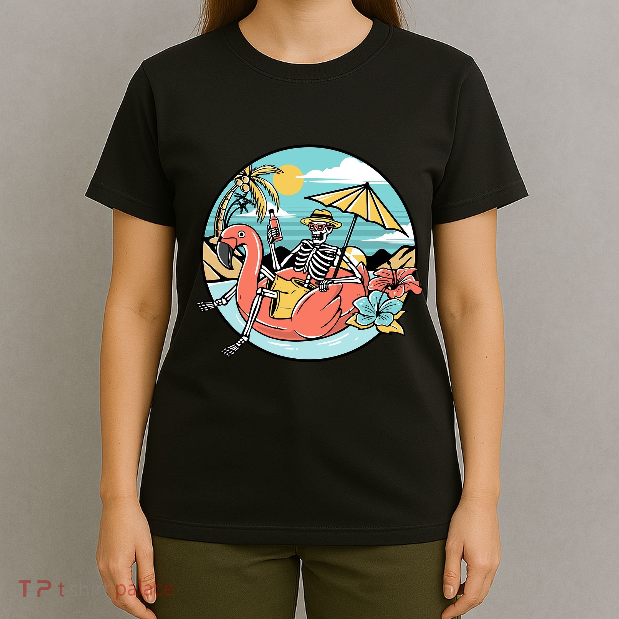 Summer Vibes Chill Vibes Only Hippie Skeleton T-Shirt