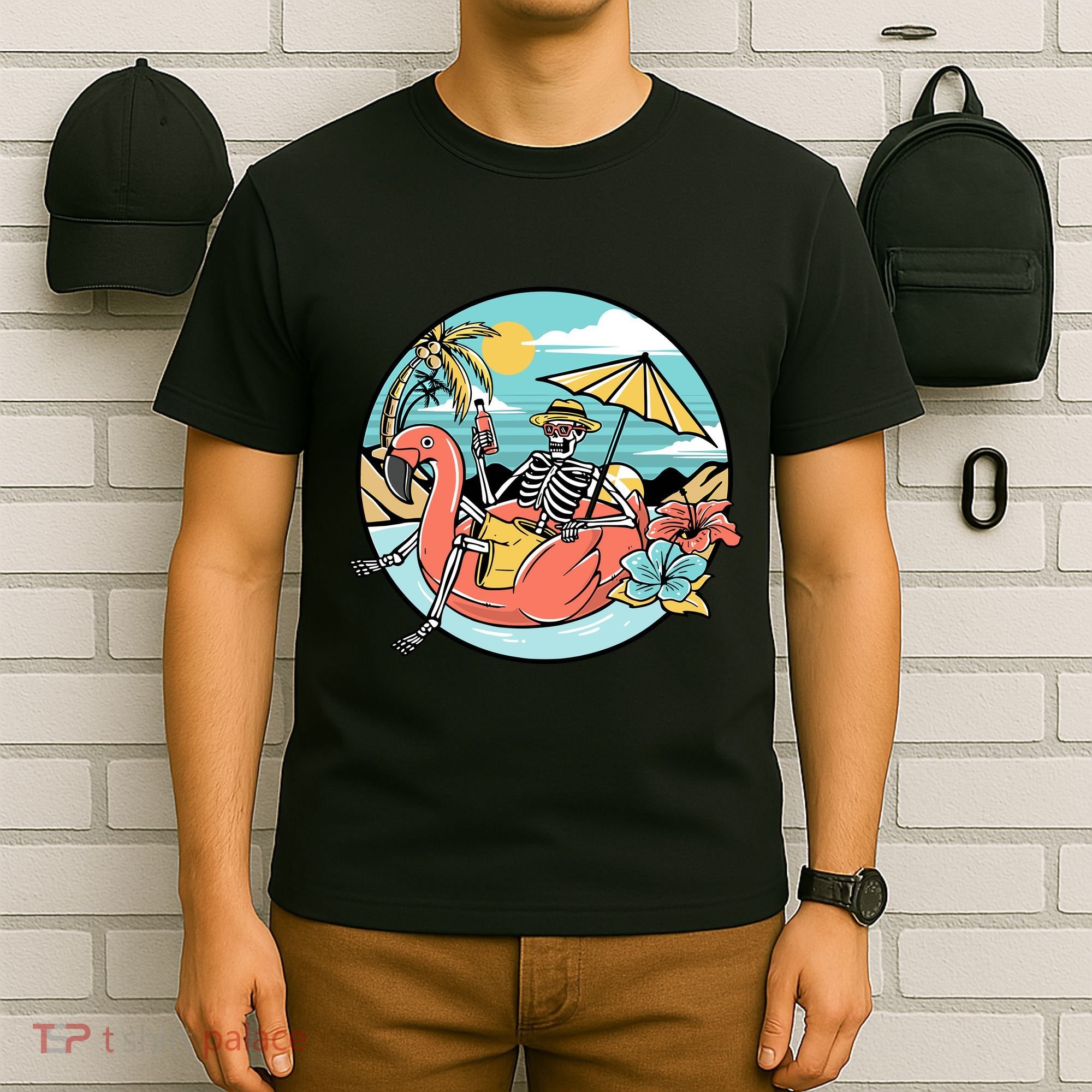 Summer Vibes Chill Vibes Only Hippie Skeleton T-Shirt