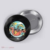 Summer Vibes Chill Vibes Only Hippie Skeleton Button thumb 0