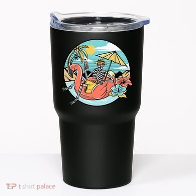 Summer Vibes Chill Vibes Only Hippie Skeleton Tumbler
