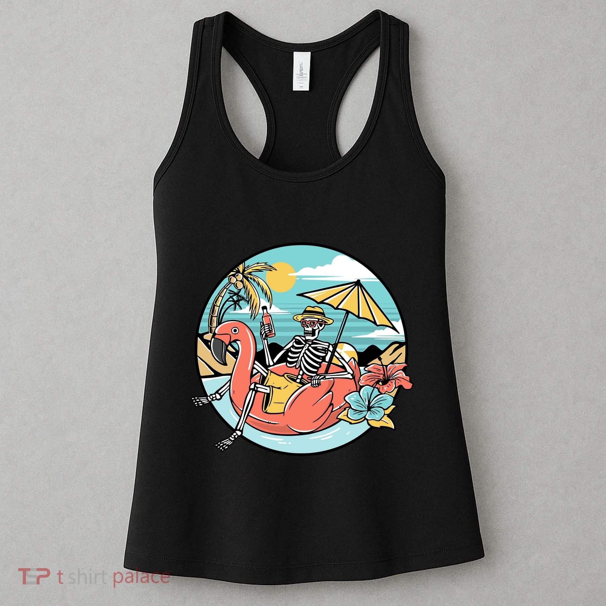 Summer Vibes Chill Vibes Only Hippie Skeleton Women's Tank Top