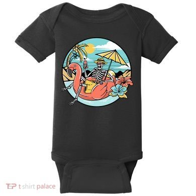 Summer Vibes Chill Vibes Only Hippie Skeleton Baby Bodysuit