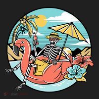 Summer Vibes Chill Vibes Only Hippie Skeleton Hat thumb 2
