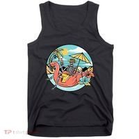 Summer Vibes Chill Vibes Only Hippie Skeleton Tank Top thumb 0