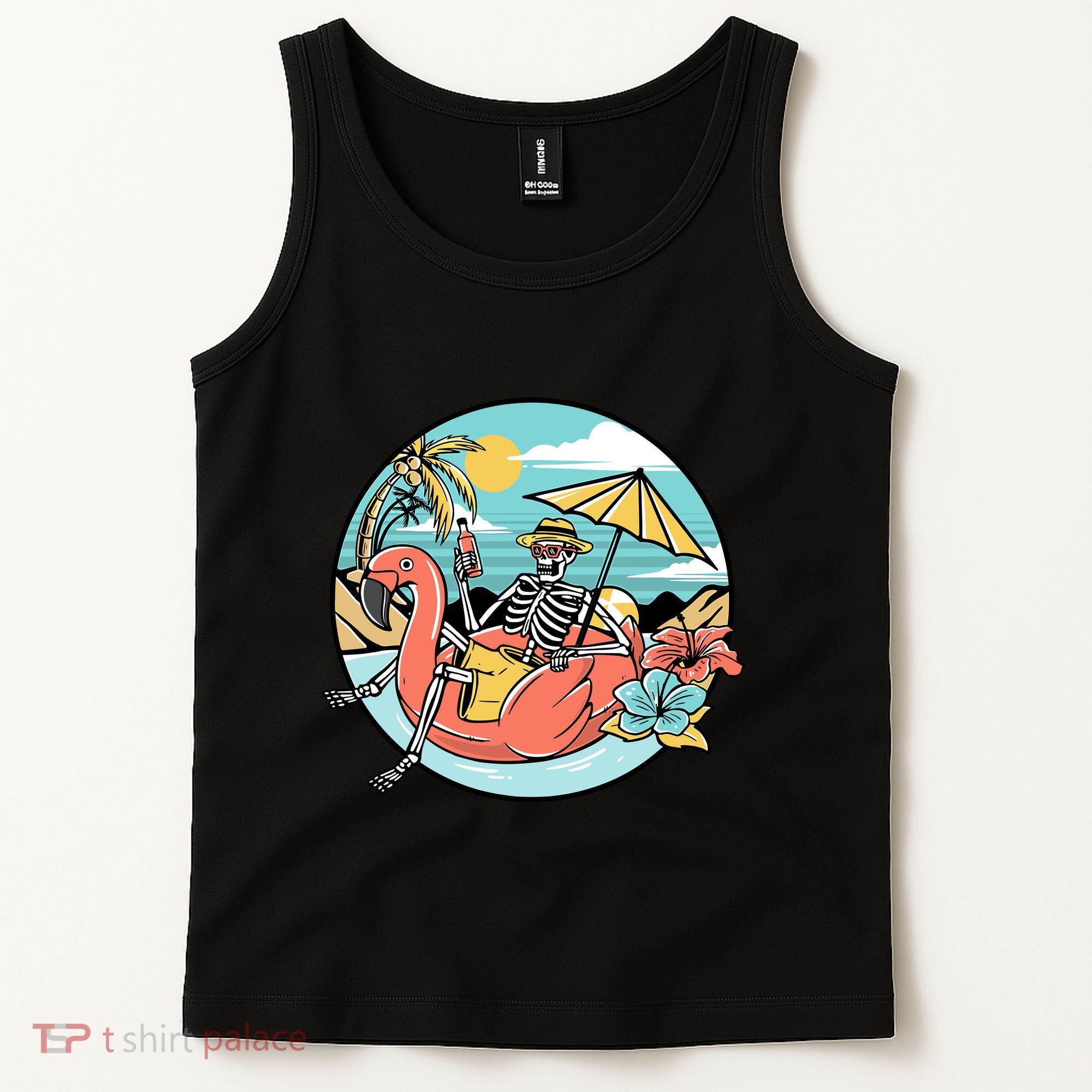 Summer Vibes Chill Vibes Only Hippie Skeleton Tank Top