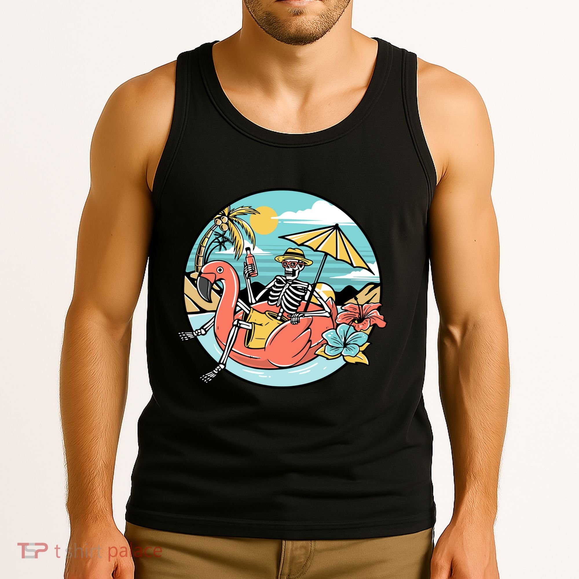 Summer Vibes Chill Vibes Only Hippie Skeleton Tank Top