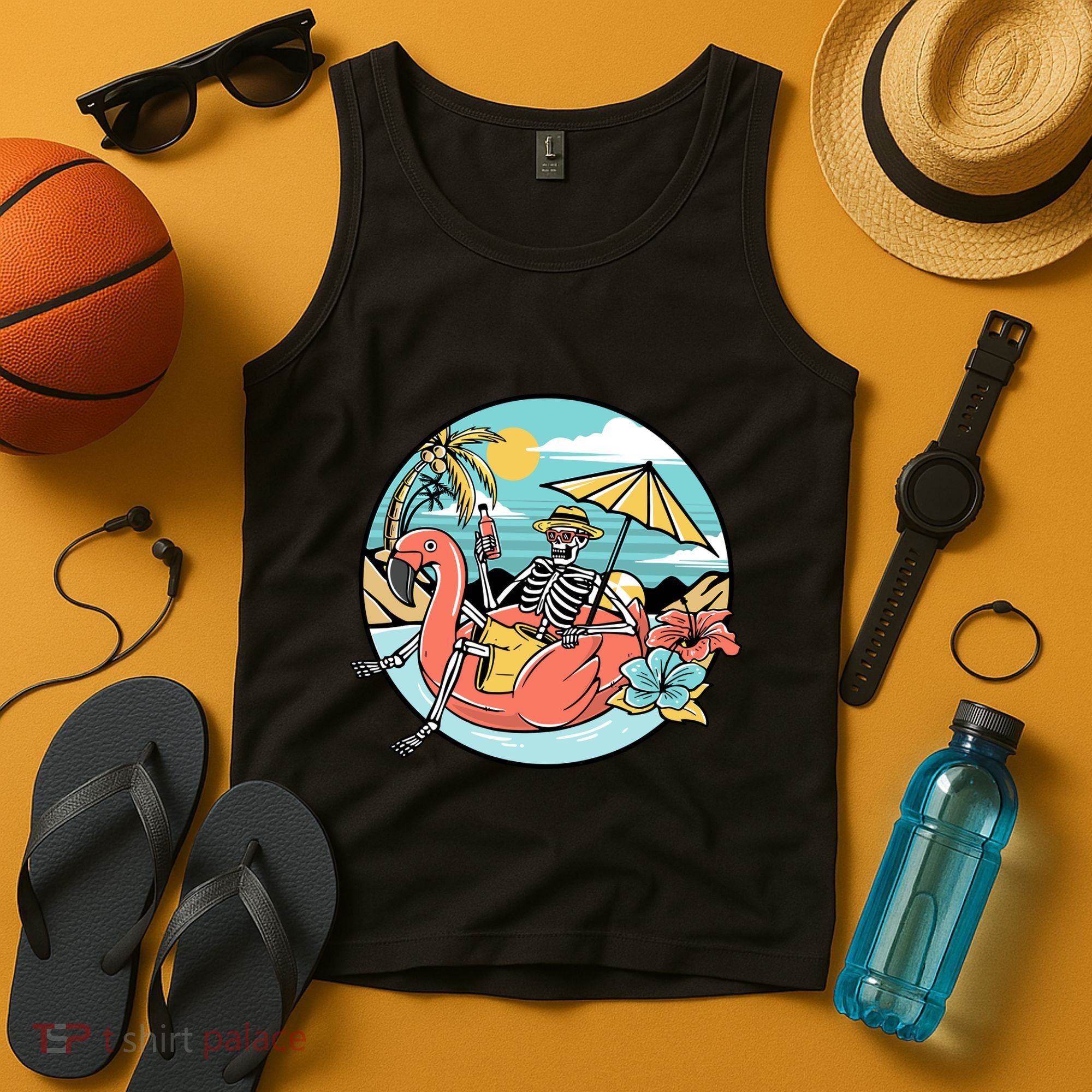 Summer Vibes Chill Vibes Only Hippie Skeleton Tank Top