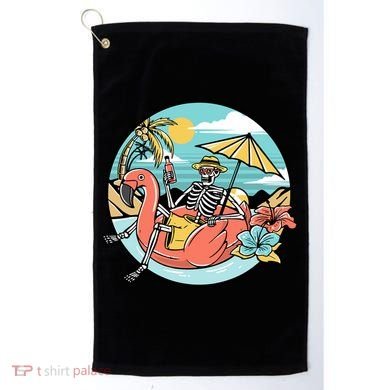 Summer Vibes Chill Vibes Only Hippie Skeleton Golf Towel