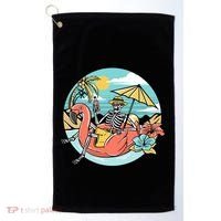 Summer Vibes Chill Vibes Only Hippie Skeleton Golf Towel thumb 0