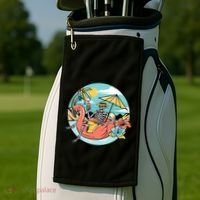 Summer Vibes Chill Vibes Only Hippie Skeleton Golf Towel thumb 2