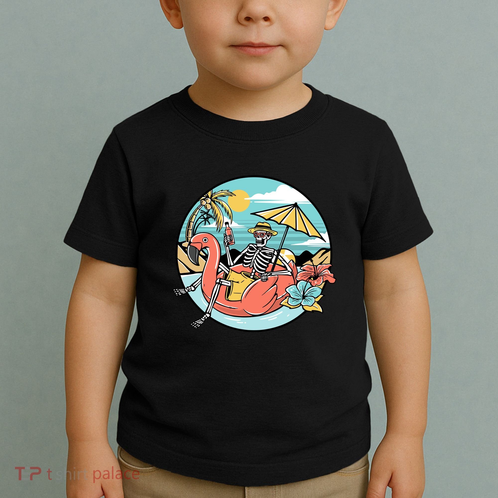 Summer Vibes Chill Vibes Only Hippie Skeleton Toddler T-Shirt
