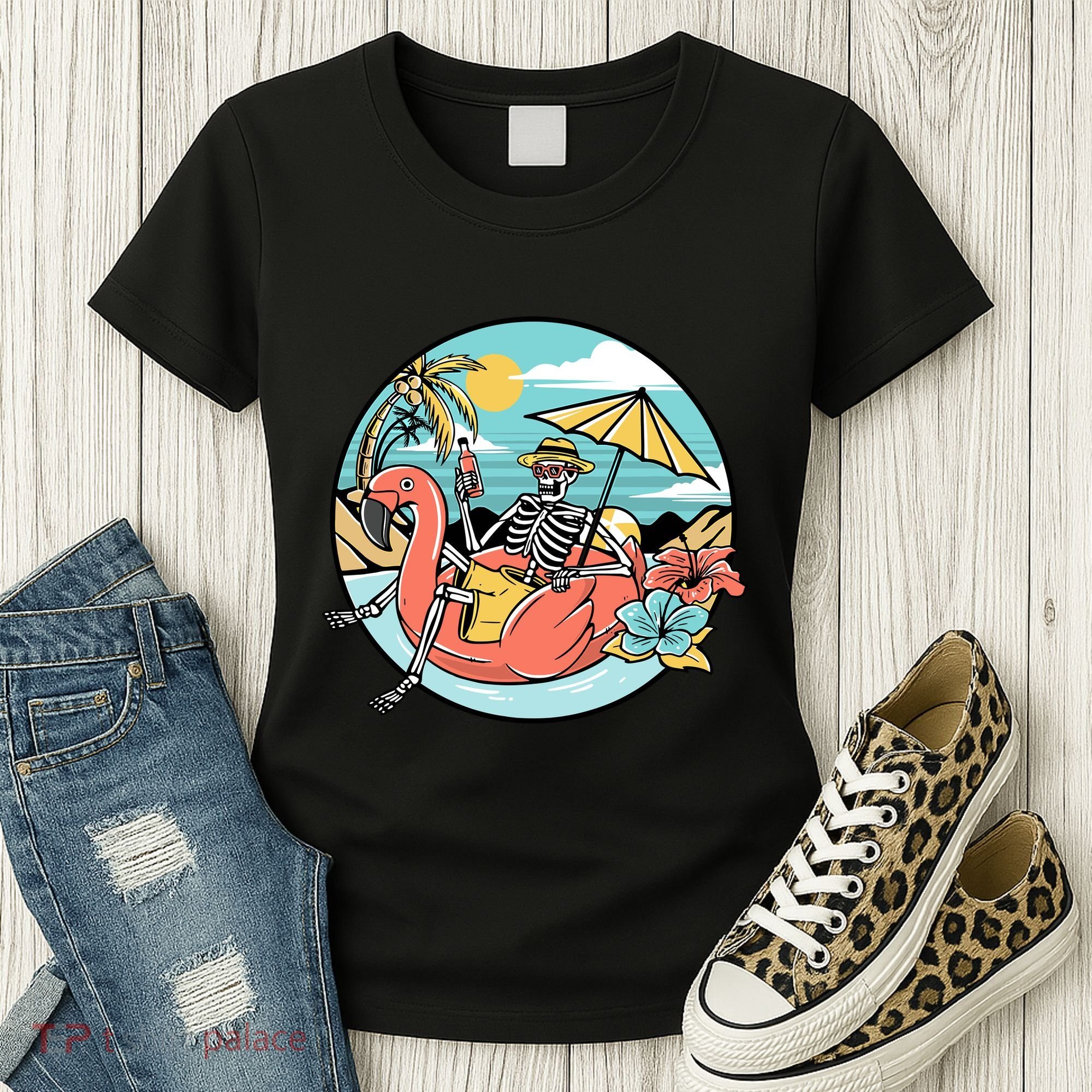 Summer Vibes Chill Vibes Only Hippie Skeleton Women's T-Shirt