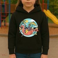 Summer Vibes Chill Vibes Only Hippie Skeleton Kids Hoodie thumb 3