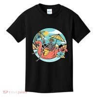 Summer Vibes Chill Vibes Only Hippie Skeleton Kids T-Shirt thumb 0