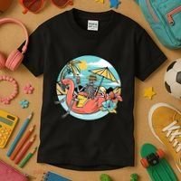 Summer Vibes Chill Vibes Only Hippie Skeleton Kids T-Shirt thumb 3
