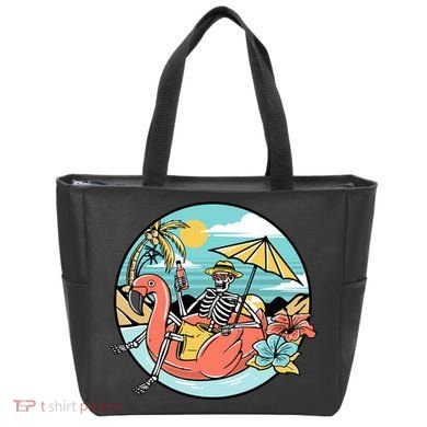 Summer Vibes Chill Vibes Only Hippie Skeleton Tote Bag