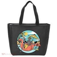 Summer Vibes Chill Vibes Only Hippie Skeleton Tote Bag thumb 0