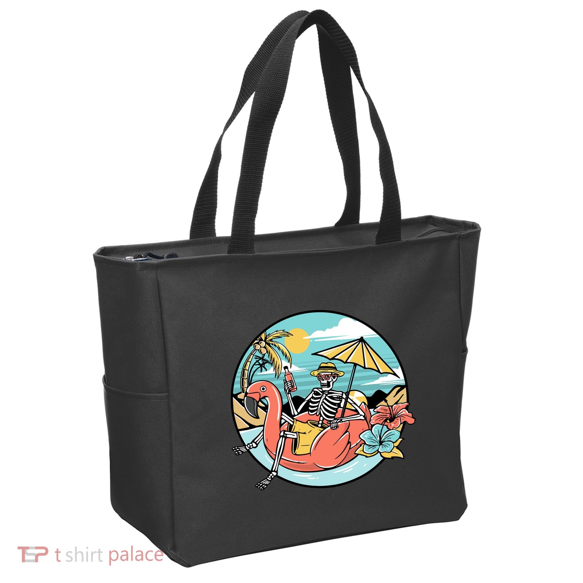 Summer Vibes Chill Vibes Only Hippie Skeleton Tote Bag
