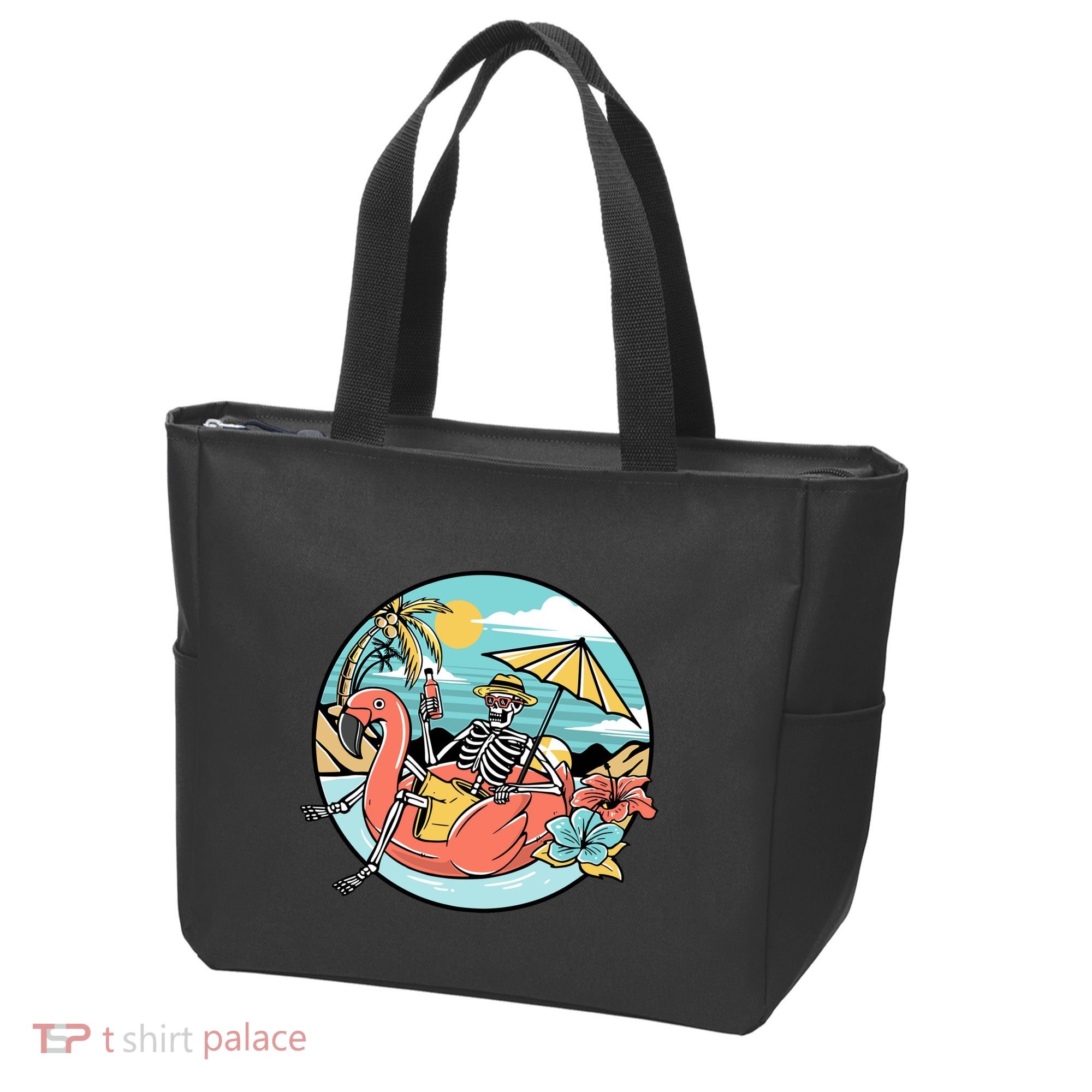 Summer Vibes Chill Vibes Only Hippie Skeleton Tote Bag