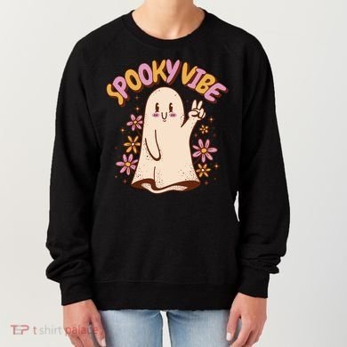 Spooky Vibe Cute Hippie Ghost Women's Sweatshirt