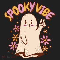 Spooky Vibe Cute Hippie Ghost Women's Sweatshirt thumb 2