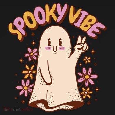 Spooky Vibe Cute Hippie Ghost Coaster