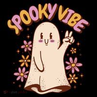 Spooky Vibe Cute Hippie Ghost Coaster thumb 2