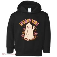 Spooky Vibe Cute Hippie Ghost Toddler Hoodie thumb 0