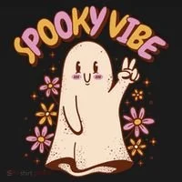 Spooky Vibe Cute Hippie Ghost Toddler Hoodie thumb 2