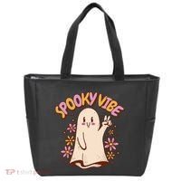 Spooky Vibe Cute Hippie Ghost Tote Bag thumb 0