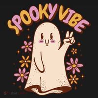 Spooky Vibe Cute Hippie Ghost Tote Bag thumb 4