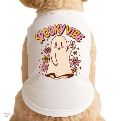 Spooky Vibe Cute Hippie Ghost Doggie Tank
