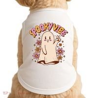 Spooky Vibe Cute Hippie Ghost Doggie Tank thumb 0