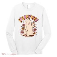Spooky Vibe Cute Hippie Ghost Long Sleeve Shirt thumb 0
