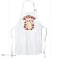 Spooky Vibe Cute Hippie Ghost Apron thumb 0